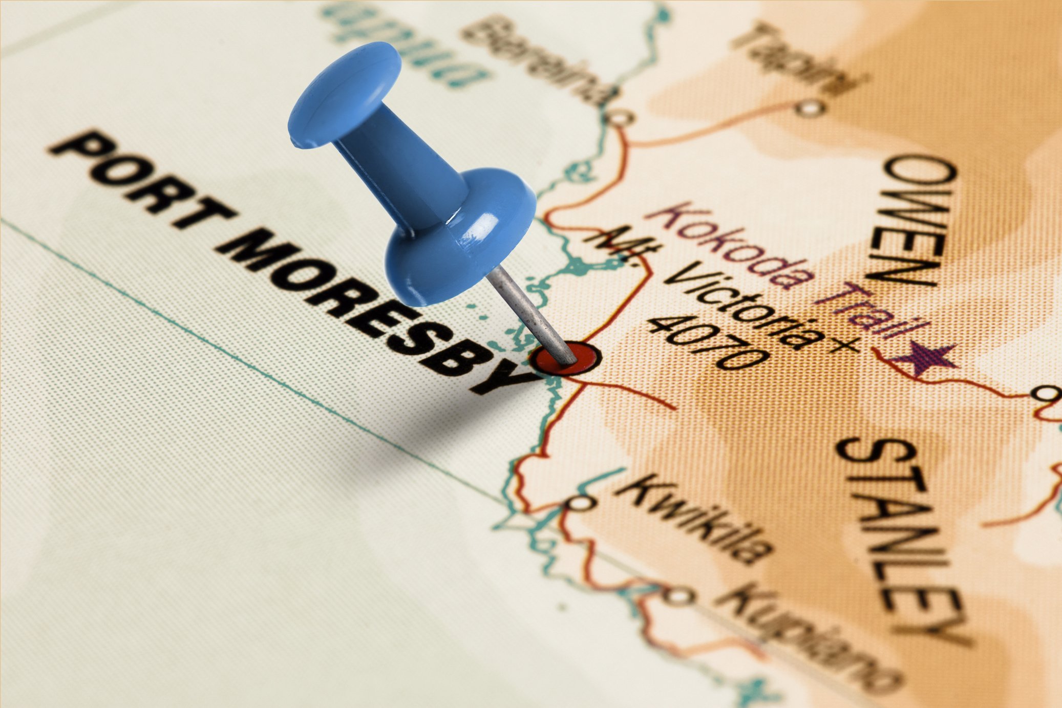 Location Port Moresby. Blue pin on the map.